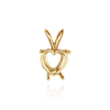 ITI NYC Heart Shape Four Prong Double Wire Pendants in 14K Gold (3.00 x 3.00 mm - 10.00 x 8.00 mm)