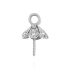 ITI NYC Pearl Cap Dangle Drops with Diamonds (7.00 mm Cup)