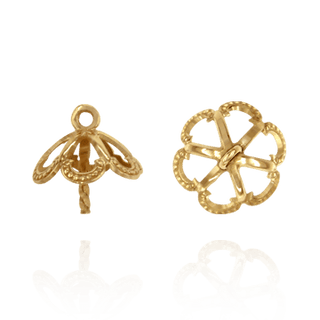 ITI NYC Pearl Cap Dangle Drops with Filigree (8.00 mm Cup)