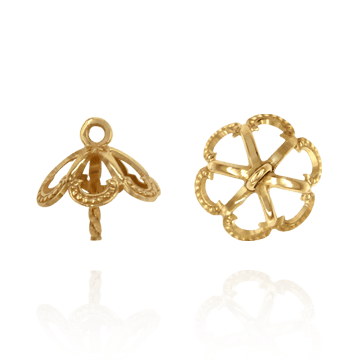 ITI NYC Pearl Cap Dangle Drops with Filigree (8.00 mm Cup)