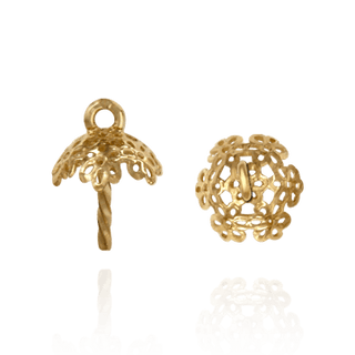 ITI NYC Pearl Cap Dangle Drops with Filigree and Peg (6mm-8.5mm Cup)