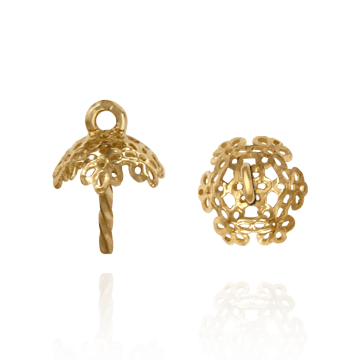 ITI NYC Pearl Cap Dangle Drops with Filigree and Peg (6.00 mm - 8.50 mm Cup)