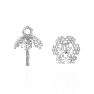 ITI NYC Pearl Cap Dangle Drops with Filigree and Peg (6.00 mm - 8.50 mm Cup)