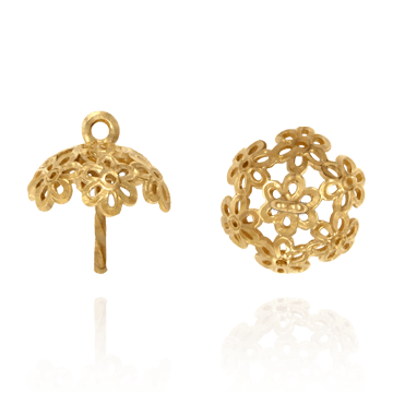ITI NYC Pearl Cap Dangle Drops with Filigree and Peg (6mm-8.5mm Cup)