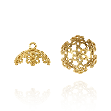 ITI NYC Pearl Cap Dangle Drops with Filigree (11.00 mm Cup)