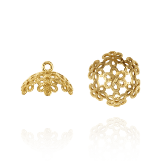 ITI NYC Pearl Cap Dangle Drops with Filigree (11.00 mm Cup)