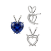 ITI NYC Heart Shape Four Prong Double Wire Pendants in 14K Gold (3.00 x 3.00 mm - 10.00 x 8.00 mm)
