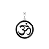 ITI NYC Hindu Om Pendant with Black Enamel in Sterling Silver