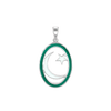 ITI NYC Star Crescent Pendant with Green Enamel in Sterling Silver
