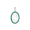 ITI NYC Star Crescent Pendant with Green Enamel in Sterling Silver