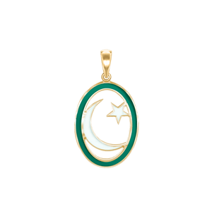 ITI NYC Star and Crescent Pendant in 14K Gold