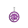 ITI NYC Hindu Lotus Pendant with Purple Enamel in Sterling Silver