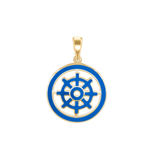 Load image into Gallery viewer, ITI NYC Dharma Wheel Pendant in 14K Gold
