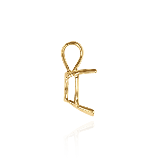 14K Gold ITI NYC Heart Shape V-End Double Wire Pendants in 14K Gold (3.00 x 3.00 mm - 10.00 x 8.00 mm)