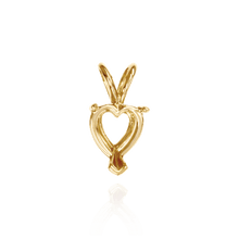 Load image into Gallery viewer, 14K Gold ITI NYC Heart Shape V-End Double Wire Pendants in 14K Gold (3.00 x 3.00 mm - 10.00 x 8.00 mm)
