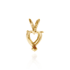 ITI NYC Heart Shape V-End Double Wire Pendants in 14K Gold (3.00 x 3.00 mm - 10.00 x 8.00 mm)