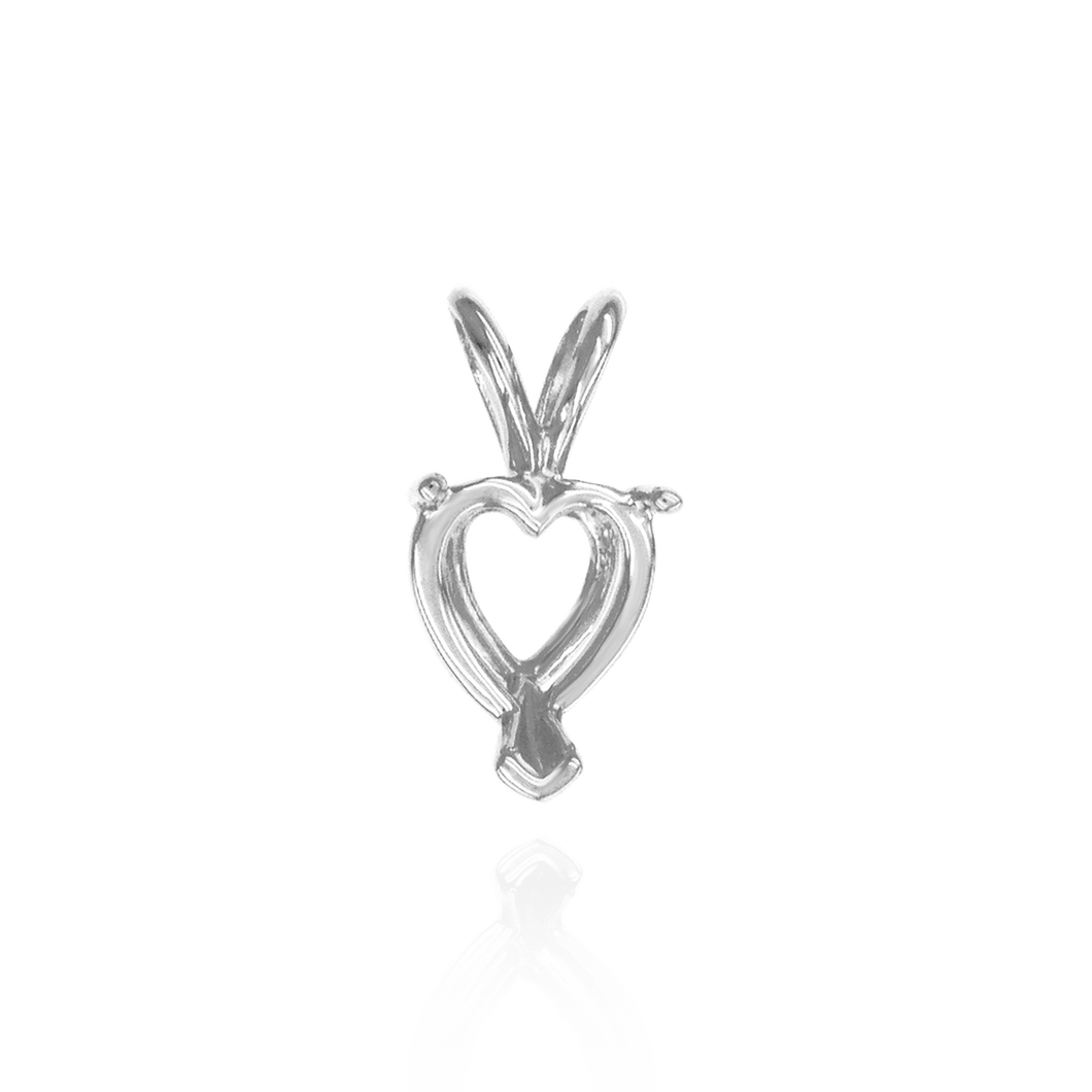 ITI NYC Heart Shape V-End Double Wire Pendants in 14K Gold (3.00 x 3.00 mm - 10.00 x 8.00 mm)