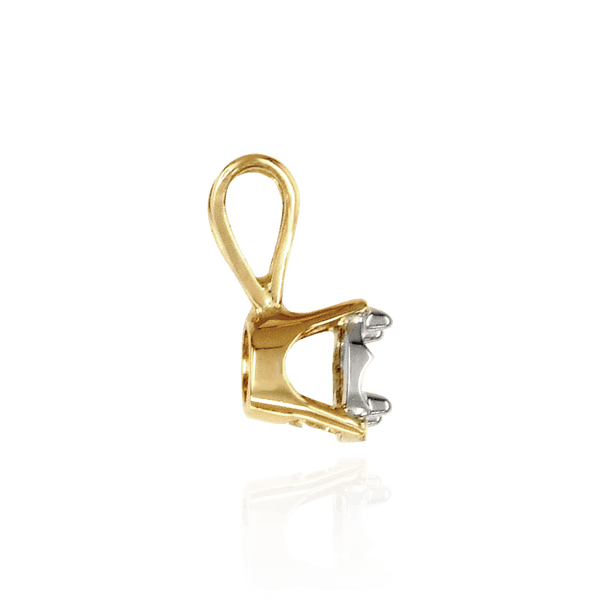 14K Gold ITI NYC Round Four Prong Illusion Pendants in 14K Gold (1.00 mm - 4.00 mm)