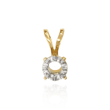 Load image into Gallery viewer, 14K Gold ITI NYC Round Four Prong Illusion Pendants in 14K Gold (1.00 mm - 4.00 mm)
