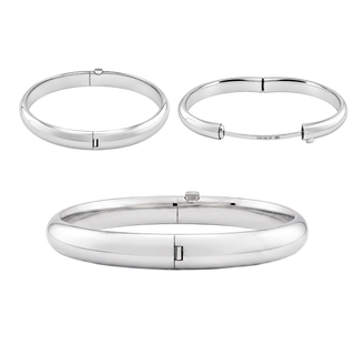 Sullivan St. Hinged Plain Bangle Bracelet in Sterling Silver