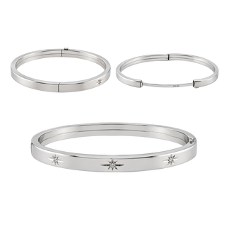 Stone St. Hinged Plain Bangle Bracelet in Sterling Silver