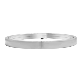 Sutton Pl. Hinged Bangle Bracelet with Smooth Flat Design in Sterling Silver