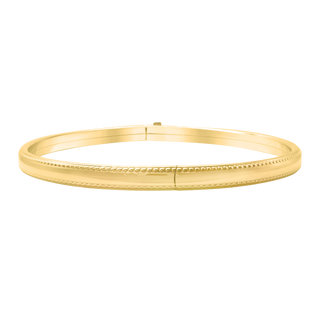 Bedford St. Hinged Bangle Bracelet with Beaded Edge in Gold Filled