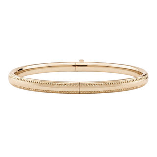 Bedford St. Hinged Bangle Bracelet with Beaded Edge in Gold Filled