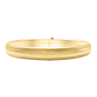 Bedford St. Hinged Bangle Bracelet with Beaded Edge in Gold Filled