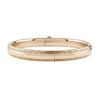 Bedford St. Hinged Bangle Bracelet with Beaded Edge in Gold Filled