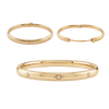 Stone St. Hinged Bangle Bracelet with Diamond Starburst Design in Gold-Filled
