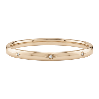Stone St. Hinged Bangle Bracelet with Starburst Design in Gold Filled