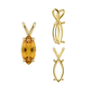 ITI NYC Marquise Shape Four Prong Double Wire Pendants in 14K Gold (5.00 x 3.00 mm - 12.00 x 6.00 mm)