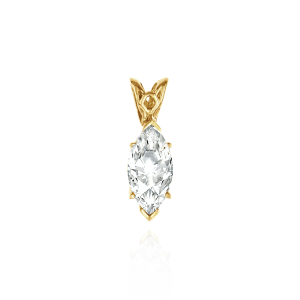 ITI NYC Marquise Shape V-end and Four Prong Filigree Pendants in 14K Gold (5.00 x 3.00 mm - 20.00 x 10.00 mm)