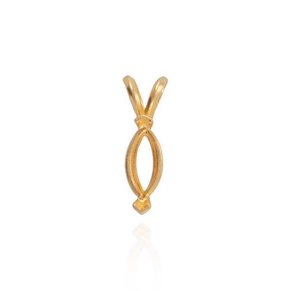 ITI NYC Marquise Shape V-End Double Wire Pendants in 14K Gold (4.25 x 2.25 mm - 10.00 x 5.00 mm)