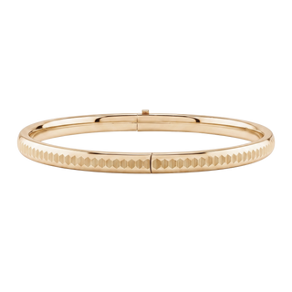 Bank St. Hinged Bangle Bracelet with Diamond Design in Gold Filled