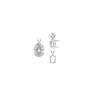 ITI NYC Oval Four Prong Double Wire Pendants in Sterling Silver (4.50 x 3.50 mm - 18.00 x 13.00 mm)