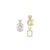 ITI NYC Oval Four Prong Double Wire Pendants in 14K Gold (4.50 x 3.50 mm - 18.00 x 13.00 mm)