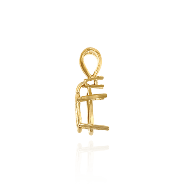 ITI NYC Oval Four Prong Double Wire Pendants With 1 Accent in 14K Gold (5.00 x 3.00 mm - 12.00 x 10.00 mm)