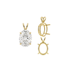 ITI NYC Oval Four Prong Double Wire Pendants in 14K Gold (4.50 x 3.50 mm - 18.00 x 13.00 mm)