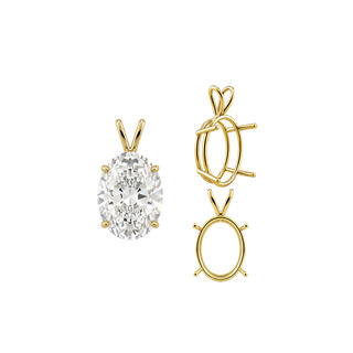 ITI NYC Oval Four Prong Double Wire Pendants in 14K Gold (4.50 x 3.50 mm - 18.00 x 13.00 mm)