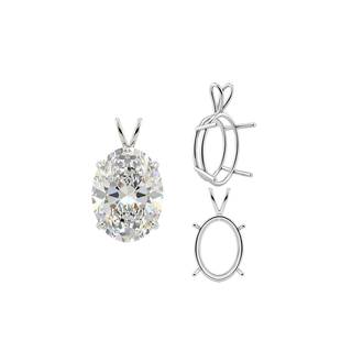 ITI NYC Oval Four Prong Double Wire Pendants in Sterling Silver (4.50 x 3.50 mm - 18.00 x 13.00 mm)