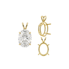 ITI NYC Oval Four Prong Double Wire Pendants in 14K Gold (4.50 x 3.50 mm - 18.00 x 13.00 mm)