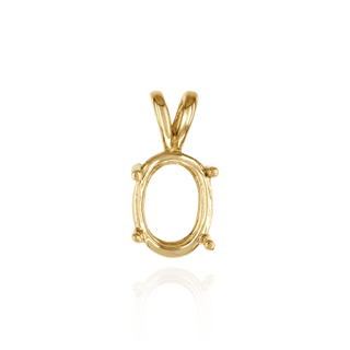 ITI NYC Oval Four Prong Double Wire Pendants in 14K Gold (4.50 x 3.50 mm - 18.00 x 13.00 mm)