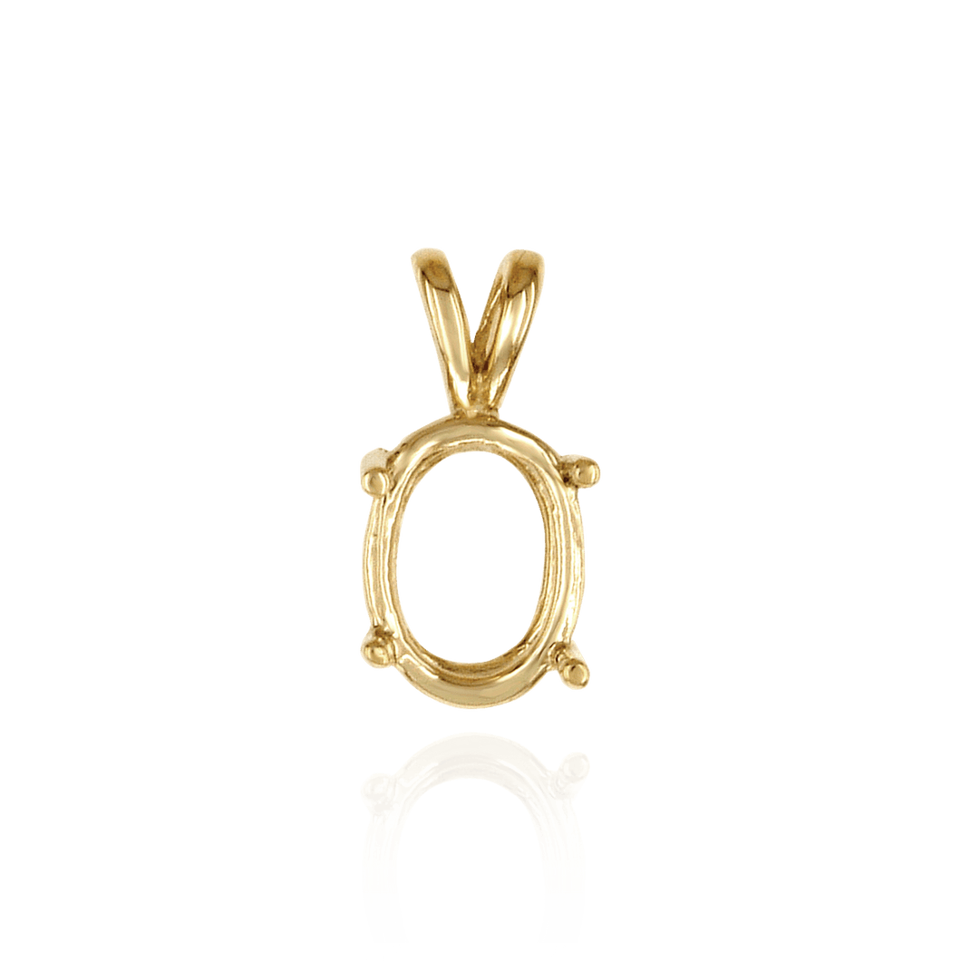 ITI NYC Oval Four Prong Double Wire Pendants in 14K Gold (4.50 x 3.50 mm - 22.00 x 17.00 mm)