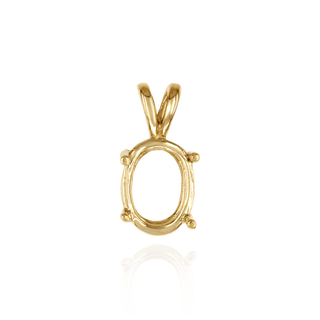 ITI NYC Oval Four Prong Double Wire Pendants in 14K Gold (4.50 x 3.50 mm - 22.00 x 17.00 mm)