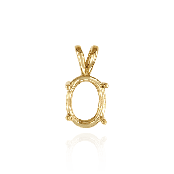ITI NYC Oval Four Prong Double Wire Pendants in 14K Gold (4.50 x 3.50 mm - 22.00 x 17.00 mm)