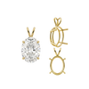 ITI NYC Oval Four Prong Double Wire Pendants in 14K Gold (4.50 x 3.50 mm - 18.00 x 13.00 mm)