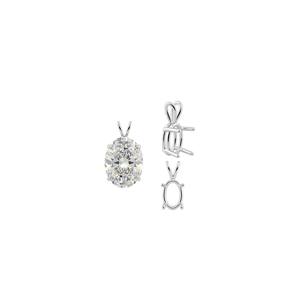 ITI NYC Oval Four Prong Double Wire Pendants in 14K Gold (4.50 x 3.50 mm - 18.00 x 13.00 mm)
