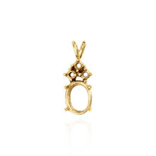 Load image into Gallery viewer, 14K Gold ITI NYC Oval Four Prong Double Wire Heavy Pendants With 3 Accents in 14K Gold (4.50 x 3.50 mm - 22.00 x 17.00 mm)
